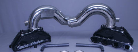 Stainless Marine  Hp 500 Taller Style Stainless Riser & Manifolds With Brackets